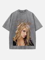 Kesha Print Round Neck T-shirt