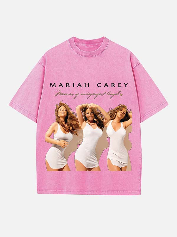 Mariah Carey Print Round Neck T-shirt