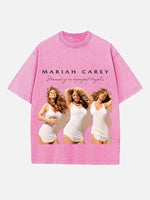 Mariah Carey Print Round Neck T-shirt