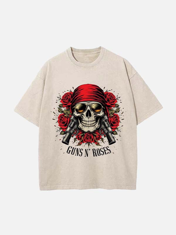 GUNS N' ROSES Print Round Neck T-shirt