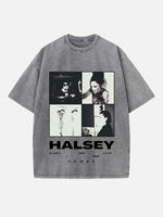 Halsey Print Round Neck T-shirt