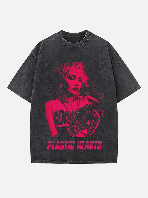 Miley Cyrus Print Round Neck T-shirt