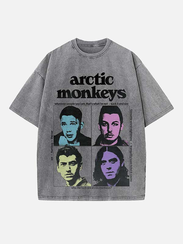 Arctic Monkeys Print Round Neck T-shirt