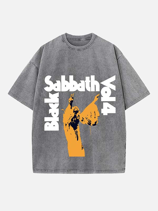 Black Sabbath Print Round Neck T-shirt