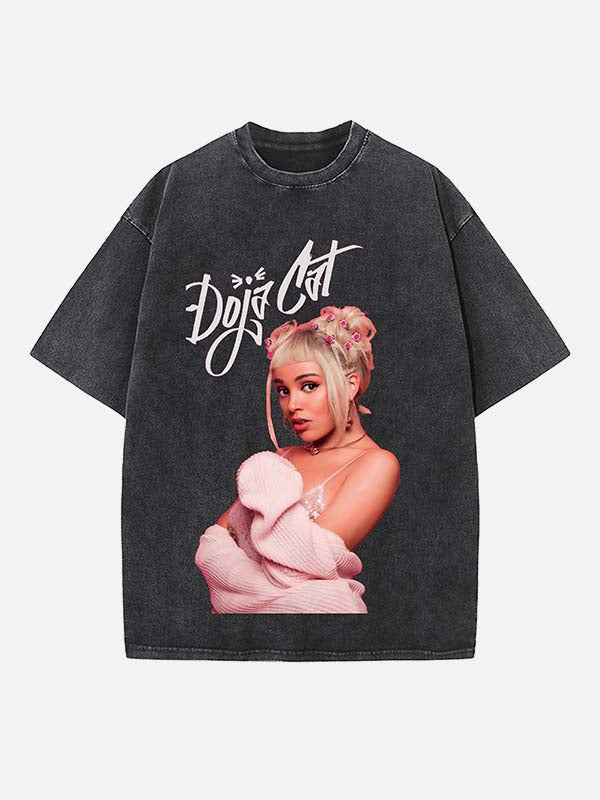 Doja Cat Print Round Neck T-shirt