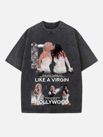 Britney Spears Print Round Neck T-shirt