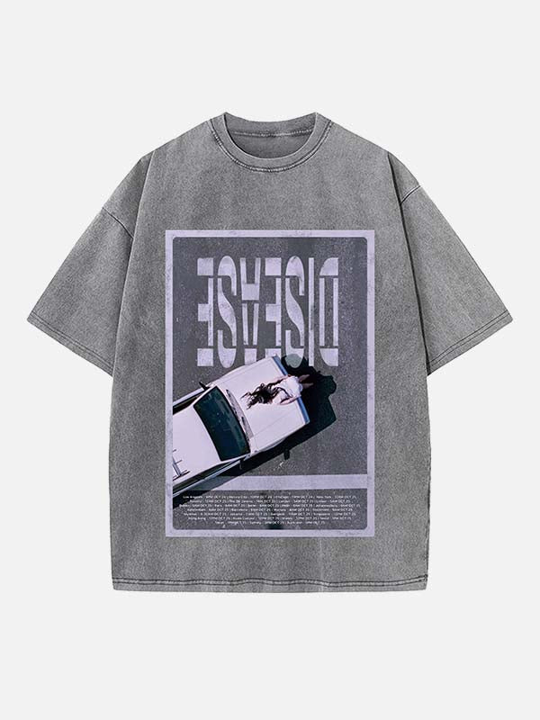 Lady Gaga Print Round Neck T-shirt