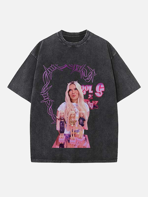 Karol G Print Round Neck T-shirt