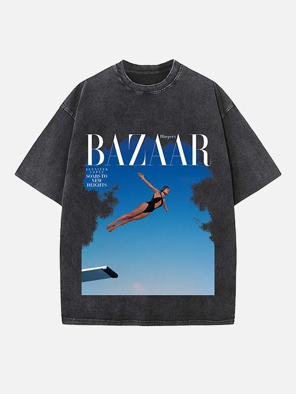 Jennifer Lopez Print Round Neck T-shirt