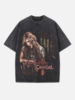 Kesha Print Round Neck T-shirt