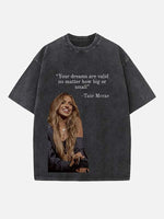 Tate McRae Print Round Neck T-shirt