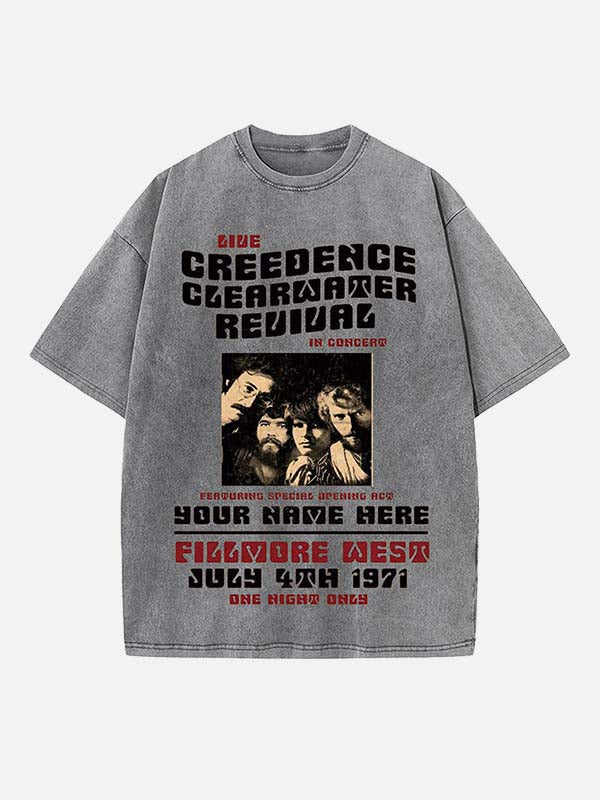 Creedence Clearwater Revival Print Round Neck T-shirt