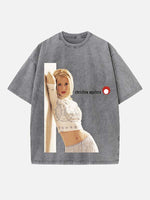 Christina Aguilera Print Round Neck T-shirt