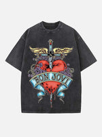 Bon Jovi Print Round Neck T-shirt