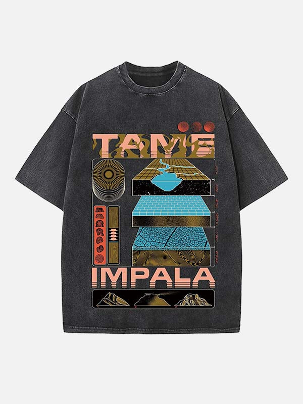 Tame Impala Print Round Neck T-shirt