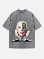 Christina Aguilera Print Round Neck T-shirt
