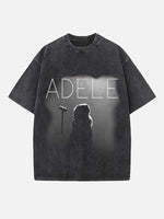 Adele Print Round Neck T-shirt