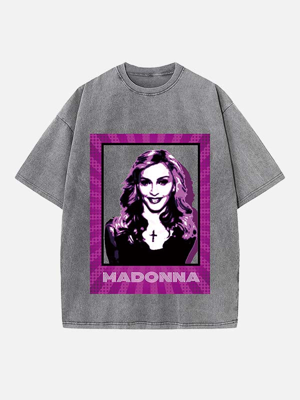 Madonna Print Round Neck T-shirt