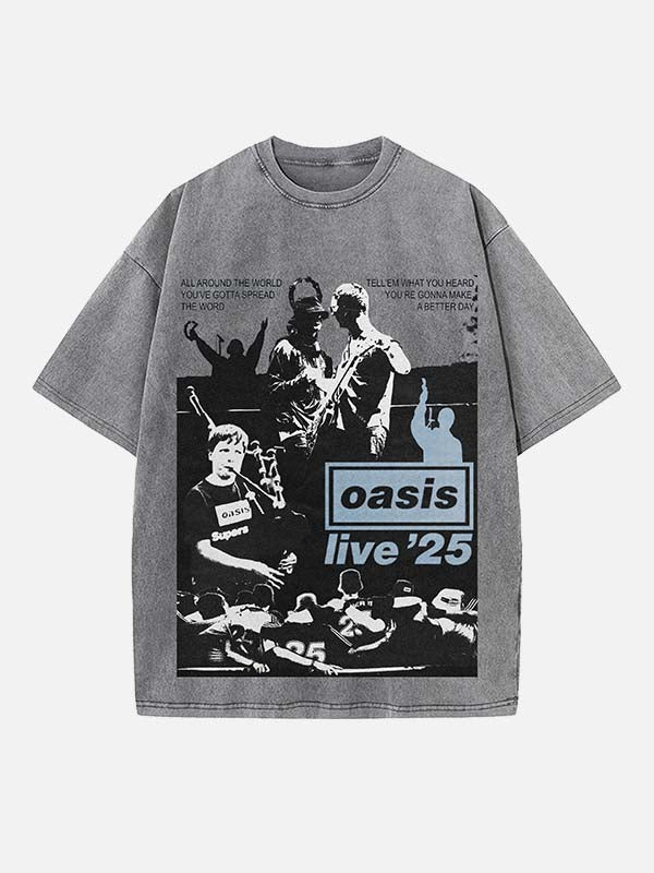 Oasis Print Round Neck T-shirt