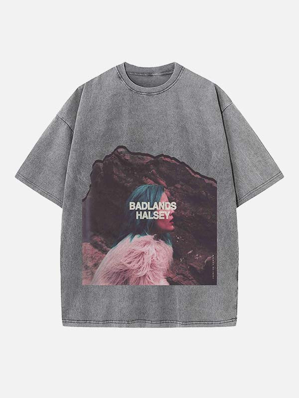Halsey Print Round Neck T-shirt