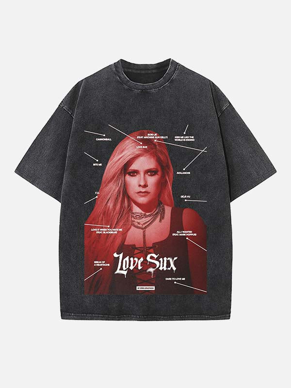 Avril Lavigne Print Round Neck T-shirt