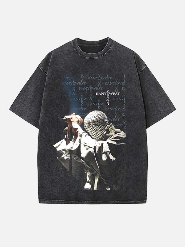 Kanye West Print Round Neck T-shirt