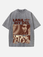 Lana Del Rey Print Round Neck T-shirt