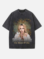 Madonna Print Round Neck T-shirt