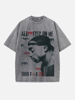 2Pac Print Round Neck T-shirt