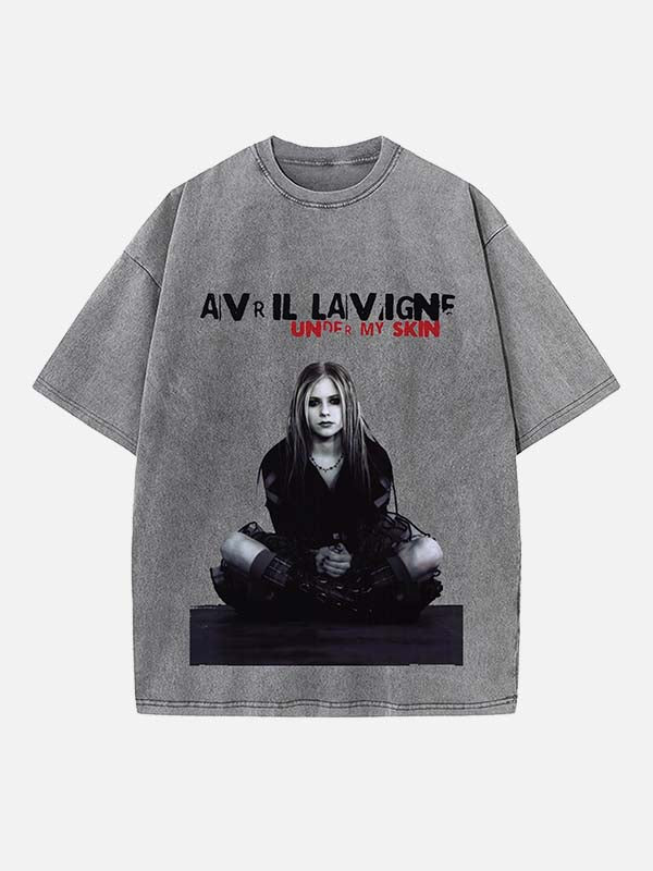 Avril Lavigne Print Round Neck T-shirt