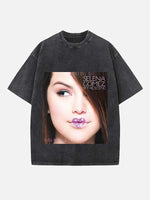 Selena Gomez Print Round Neck T-shirt
