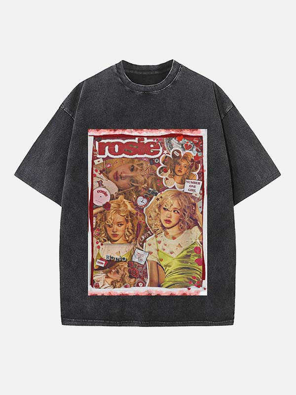 BLACKPINK Rosé Print Round Neck T-shirt