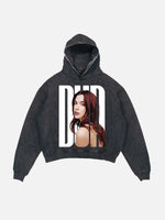 Dua Lipa Print Slant Pockets Hoodie