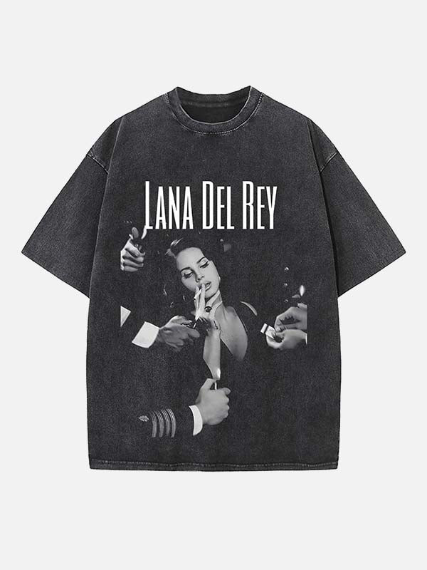 Lana Del Rey Print Round Neck T-shirt