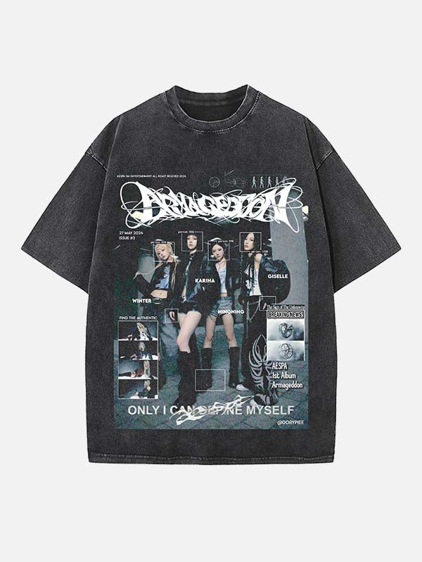 Aespa Print Round Neck T-shirt