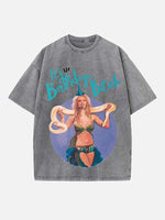 Britney Spears Print Round Neck T-shirt