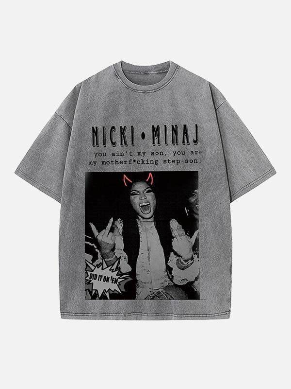 Nicki Minaj Print Round Neck T-shirt