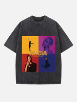 Alicia Keys Print Round Neck T-shirt