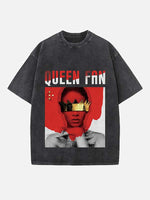 Rihanna Print Round Neck T-shirt