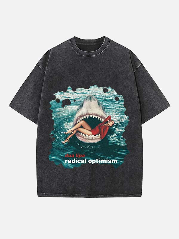 Dua Lipa Print Round Neck T-shirt