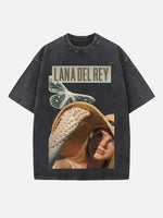 Lana Del Rey Print Round Neck T-shirt