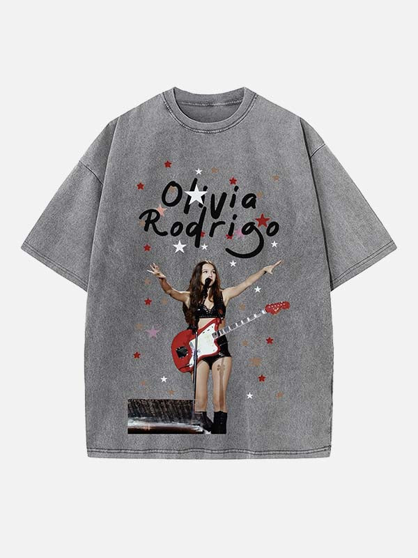 Olivia Rodrigo Print Round Neck T-shirt