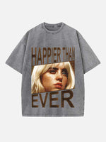 Billie Eilish Print Round Neck T-shirt
