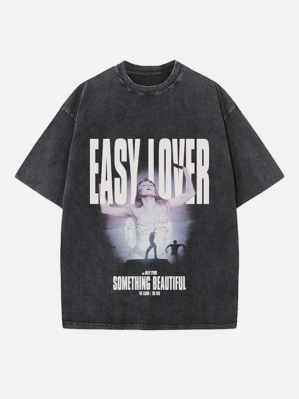 Miley Cyrus Print Round Neck T-shirt