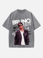 Bruno Mars Print Round Neck T-shirt