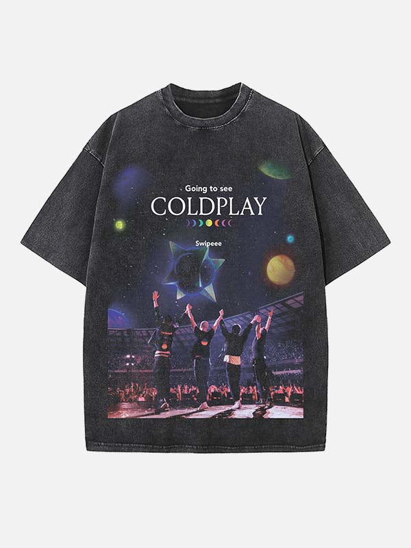 Coldplay Print Round Neck T-shirt