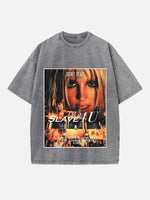 Britney Spears Print Round Neck T-shirt