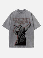 Post Malone Print Round Neck T-shirt