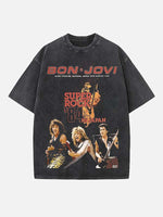 Bon Jovi Print Round Neck T-shirt
