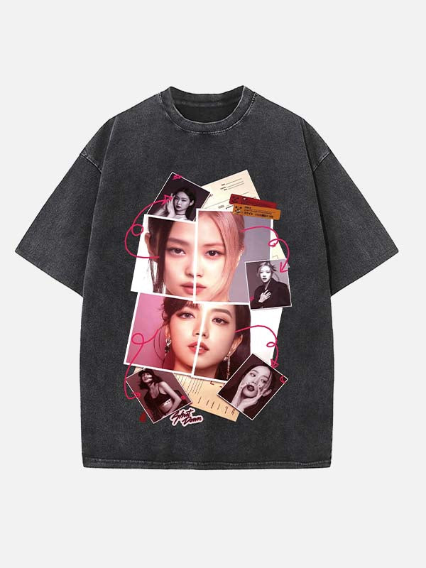 BLACKPINK Print Round Neck T-shirt